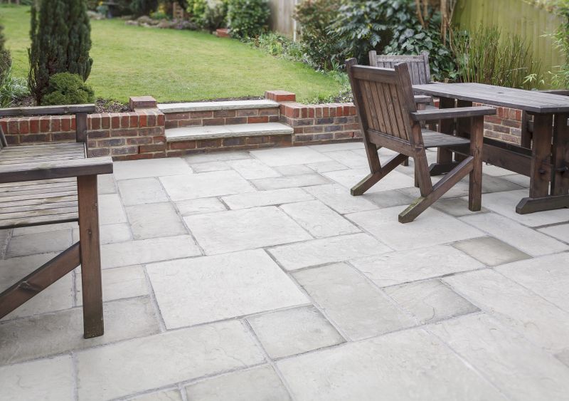 Paver patio with outdoor furniture