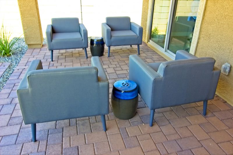 Modern paver patio
