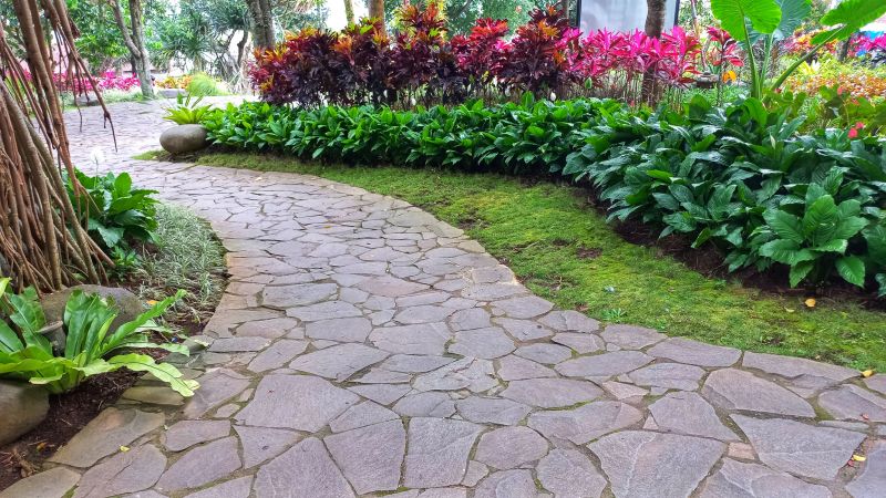 Walkway with Natural Stone Pavers